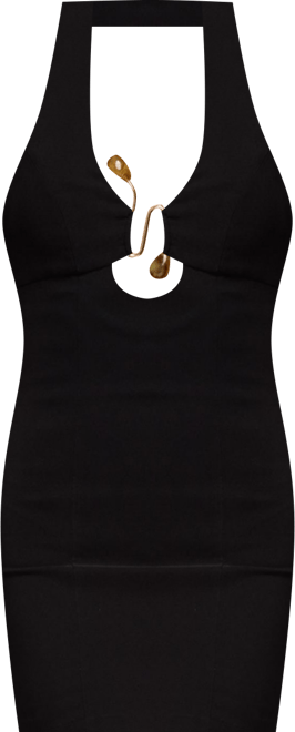 Women's Abstract Detail Halter Mini Dress