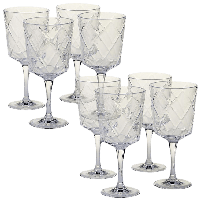 Certified International 8-Piece 13 oz. Ruby Acrylic Goblet Glass