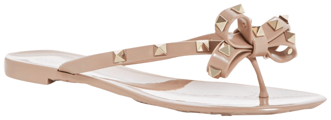 Rockstud pvc jelly thong sandal hot sale