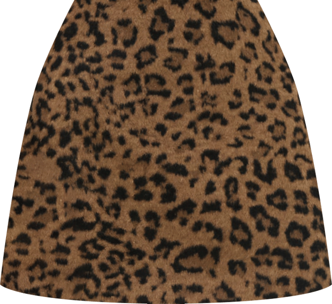 Leopard Brushed Wool Meg Mini Skirt