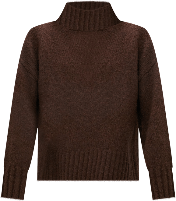 Chocolate Boucle Hannah Turtleneck Sweater Tuckernuck