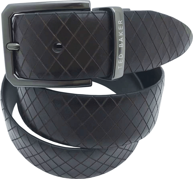 Men's Embossed Reversible Leather Belt