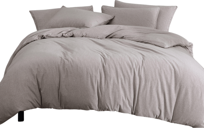 Modern Cotton Melange Tencel Jersey 3 Piece Duvet Cover Set, King