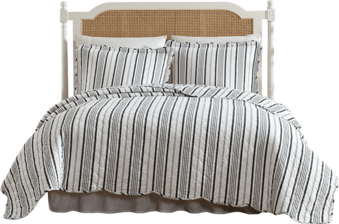 Stripe Perfection Cotton 3-Pc. Quilt Set, King