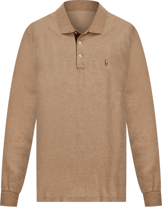 Men's Classic-Fit Long Sleeve Soft Cotton Polo Shirt