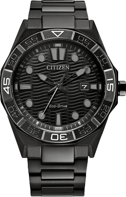 Men's Eco-Drive Sport Casual Brycen Black Stainless Steel Bracelet Watch, 42mm