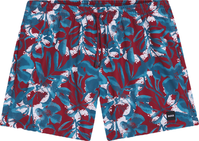 Boss by  Men's Seasonal Print Fully Lined Swim Shorts
