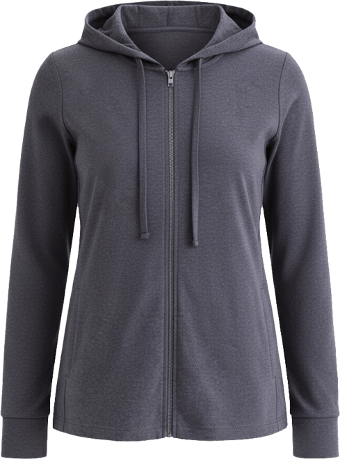 Petite Zip-Front Long-Sleeve Hoodie, Created for Macy's