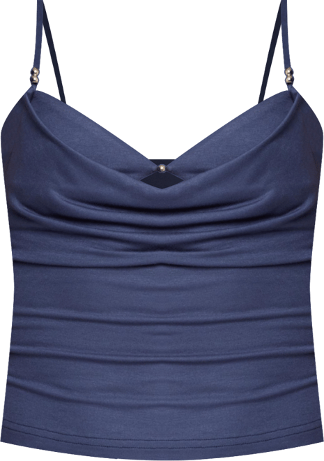 Women's Layered Bra Cowl Neck Top