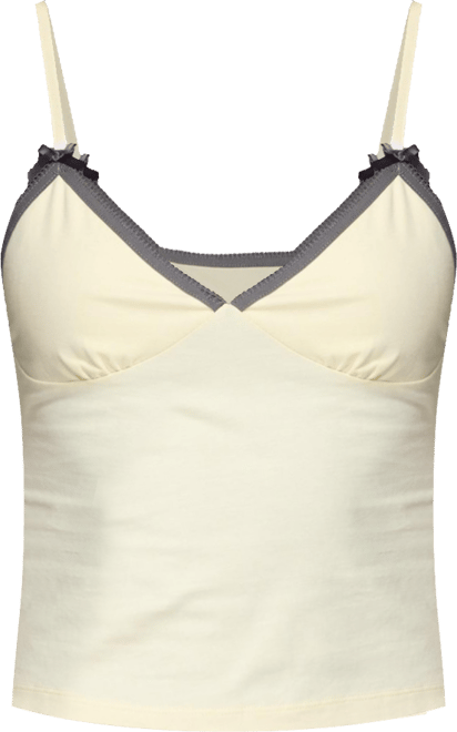 Womens Ruelle Contrast Frill Tank Top