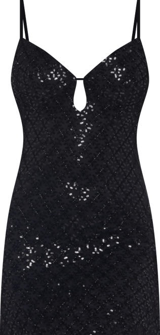 Juniors' Strappy Sequin Embellished V-Neck Short Dress