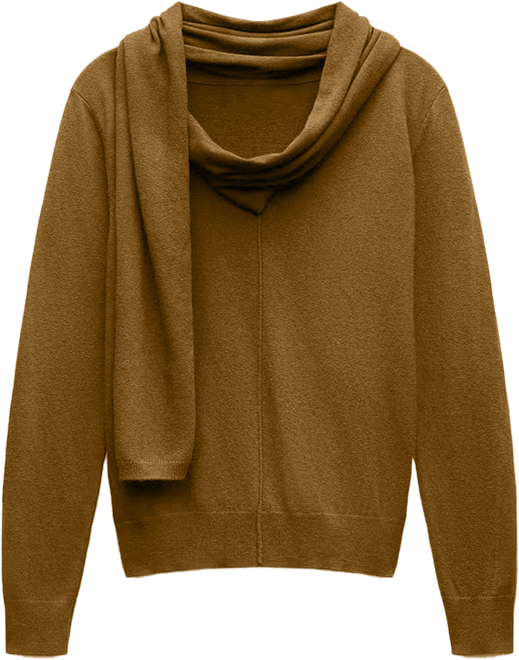 Women's Long Sleeve Scarf Sweater