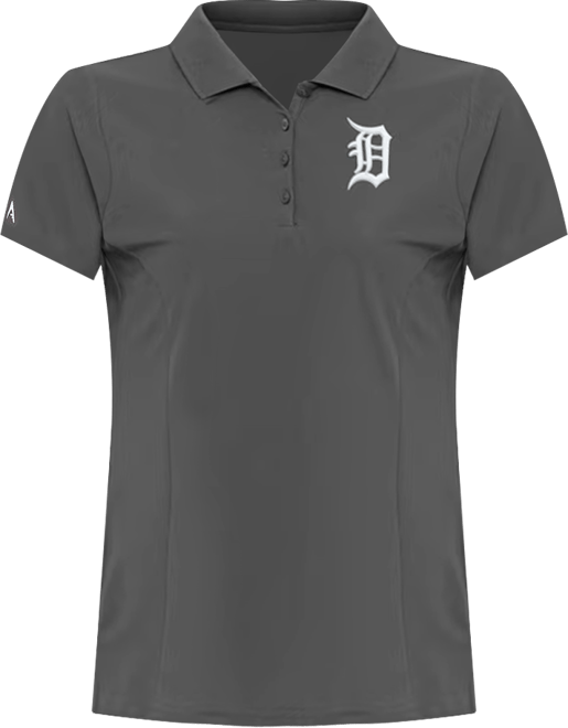 Women's Gray Detroit Tigers Legacy Pique Polo Shirt