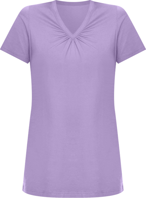 Plus Size Within Perfect Short-Sleeve Shirred V-Neck Tunic