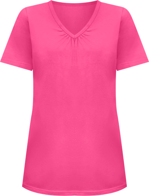 Plus Size Within Perfect Short-Sleeve Shirred V-Neck Tunic