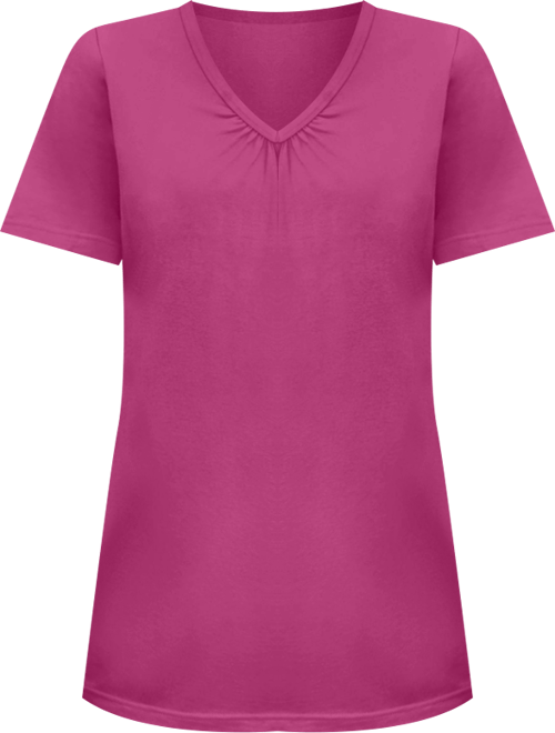 Plus Size Within Perfect Short-Sleeve Shirred V-Neck Tunic