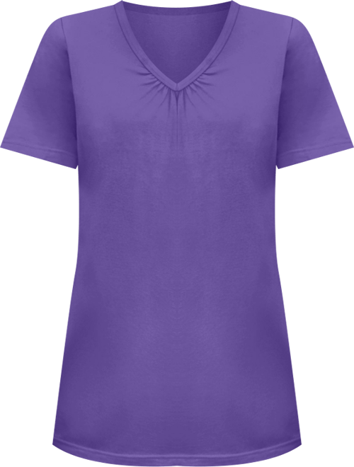 Plus Size Within Perfect Short-Sleeve Shirred V-Neck Tunic