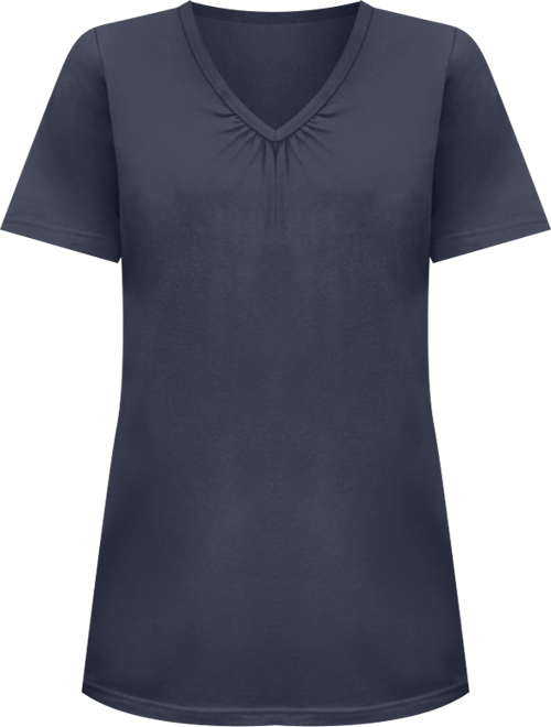 Plus Size Within Perfect Short-Sleeve Shirred V-Neck Tunic