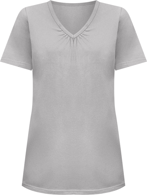 Plus Size Within Perfect Short-Sleeve Shirred V-Neck Tunic