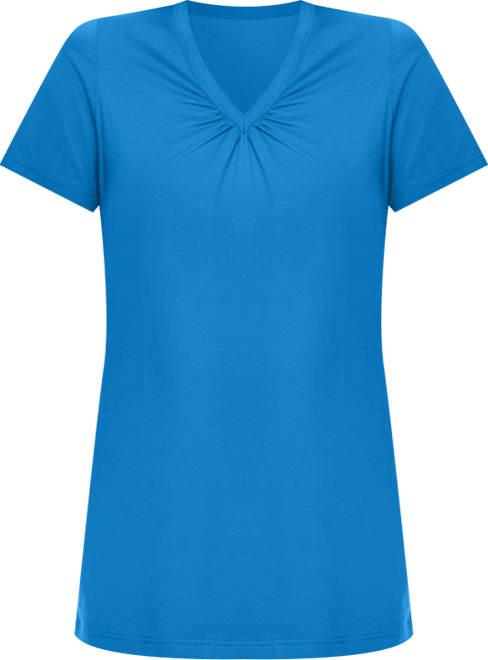 Plus Size Within Perfect Short-Sleeve Shirred V-Neck Tunic