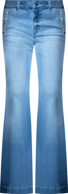 Women's Mid-Rise Wide-Leg Sailor-Button Jeans