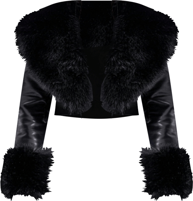Women's Ziah Cropped Leather Jacket with Fur Collar