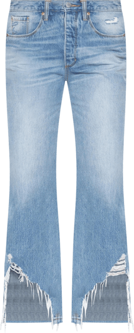 Women's Athens High Waisted Straight Leg Frayed Hem 100% Cotton Jeans