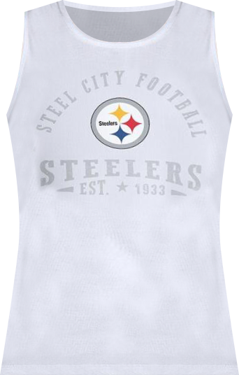 Women's White Pittsburgh Steelers Ribbed Graphic Tank Top