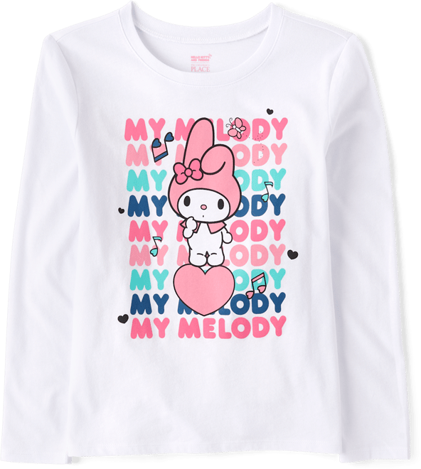 Melody Long Sleeve T-shirt 白 L Girls Long Sleeve My Melody Graphic Tee - WHITE | The Children's Place