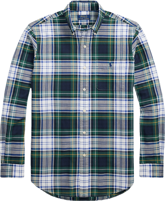 Men's Classic-Fit Plaid Oxford Shirt