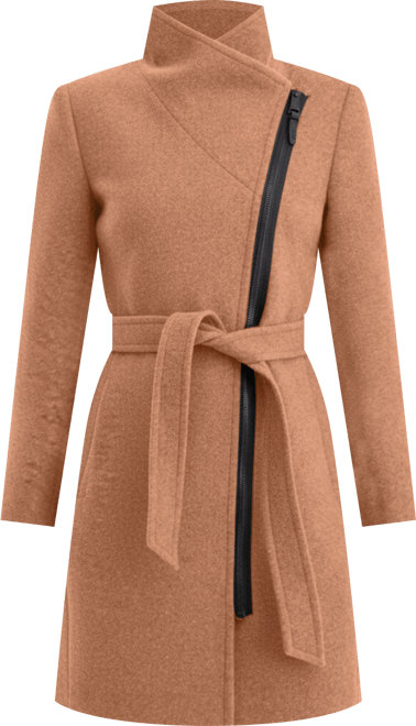 Women's Asymmetric Front-Zip Belted Coat, Exclusively at Macy's
