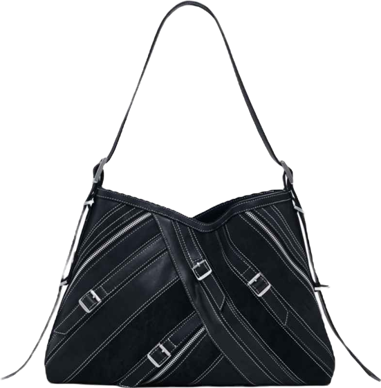 Women's Medium faux leather bag with buckles