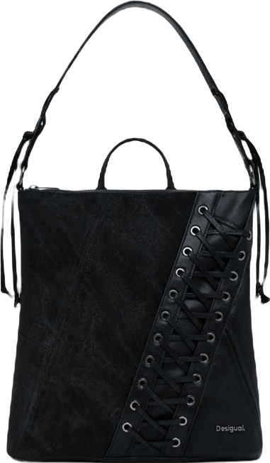 Women's Small corset-effect leather backpack