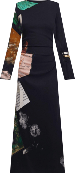 Women's Collage asymmetrical dress