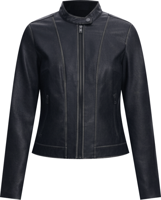 Women's Jacket with worn leather effect