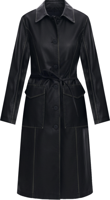 Women's Long faux leather jacket