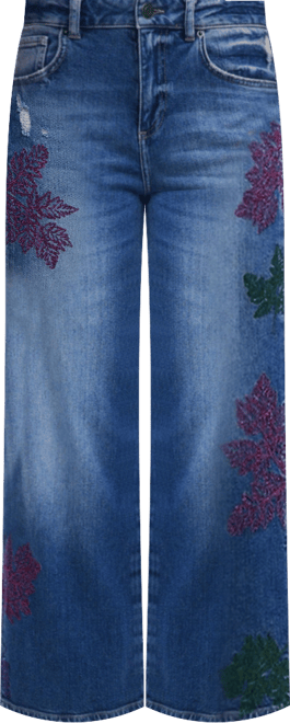 Women's Embroidered culotte jeans