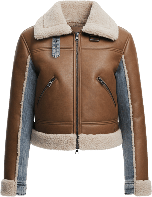 Women's Combined shearling jacket