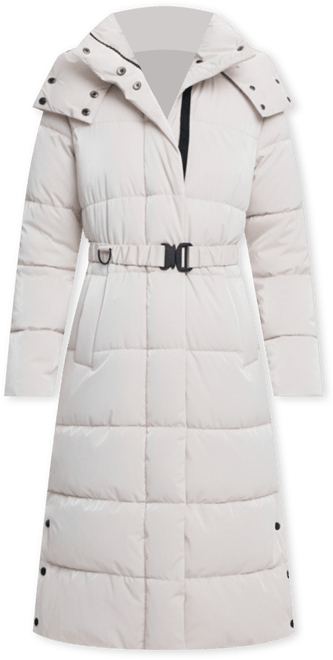 Women's Long padded jacket with belt