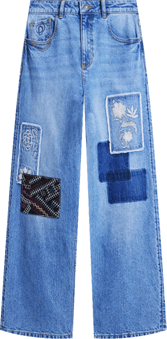 Women's Cropped jeans with patches