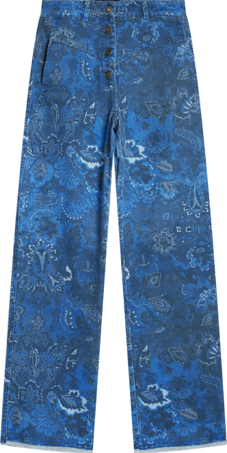 Women's Paisley twill trousers