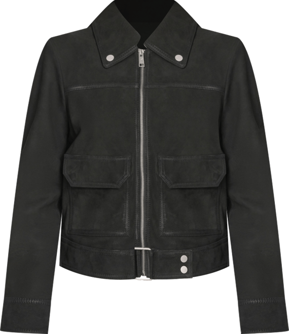 Women's Lunetta Sueded Leather Trucker Jacket