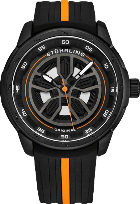 Men's 984 Quartz 44mm Aviator Multi Layered Dial Silicone Strap Men's Watch