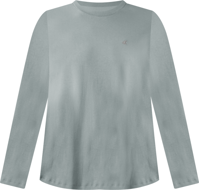 Calvin Klein Supima Cotton Crewneck Long Sleeve Tee - Macy's