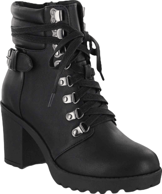 Women's Annamaria Block Heel Lug Sole Biker Boots