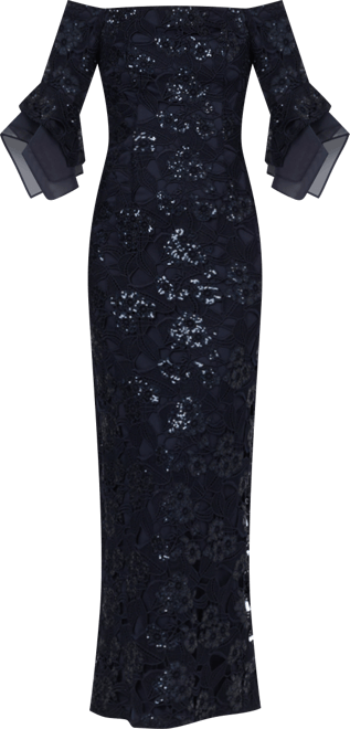 Women's Sequin Lace Off-The-Shoulder Dress