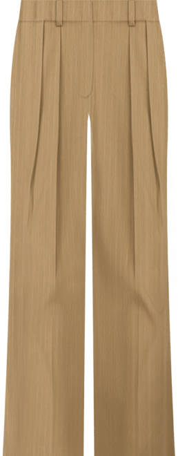 Women's High Rise Pleated Pinstripe Pants