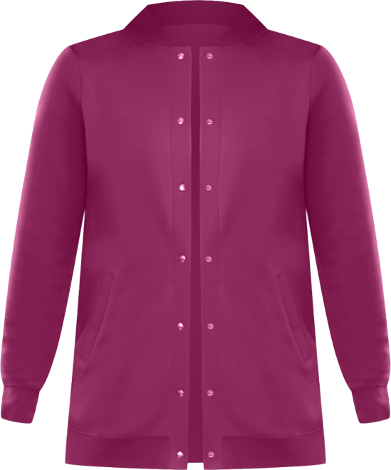 Plus Size Within Fleece Baseball Jacket