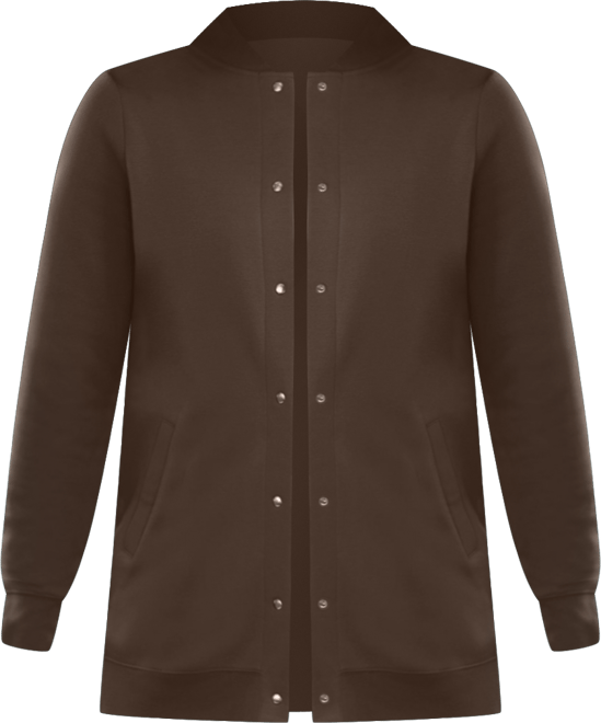 Plus Size Within Fleece Baseball Jacket