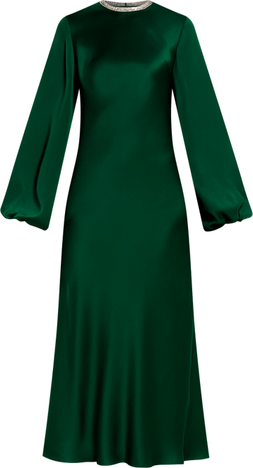 Women's High Neck Long Sleeve Crystal Detail Dress